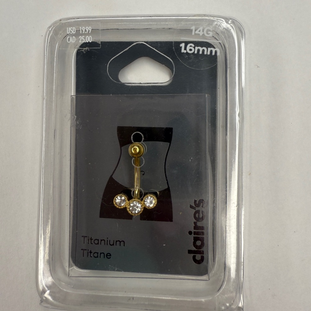 Claire's Gold Titanium Belly Jewelry